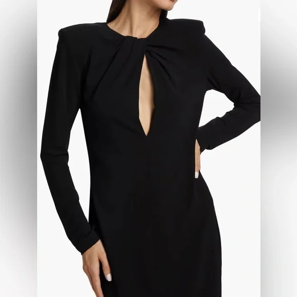 Anine Bing Black Long-Sleeve Keyhole Amaya Mini Dress - Picture 5 of 9